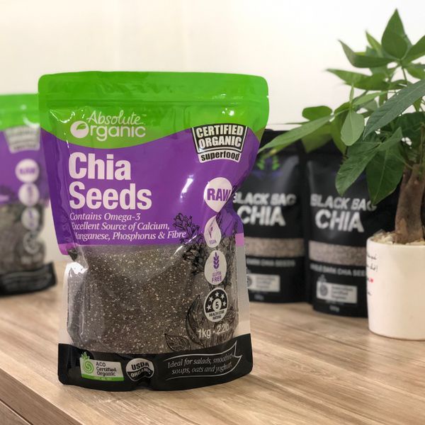 Hạt Chia  Úc Tím- nhập khẩu- Organic Chia Seeds [Bịch 1kg] - LÀM CHÈ DƯỠNG NHAN