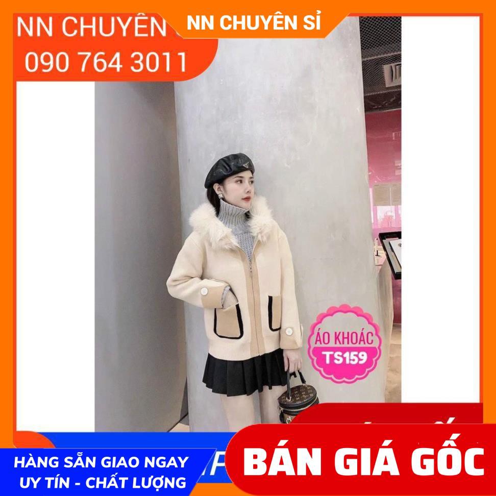 ÁO KHOÁC DẠ CỔ PHỐI LÔNG SIÊU SANG CHẢNH TS159 ⚡ẢNH THẬT⚡ HÀNG ĐẸP⚡ ÁO KHOÁC NỮ