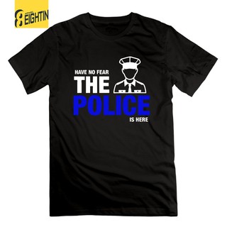 Áo thun nam tay ngắn in chữ Have no fear the police is here