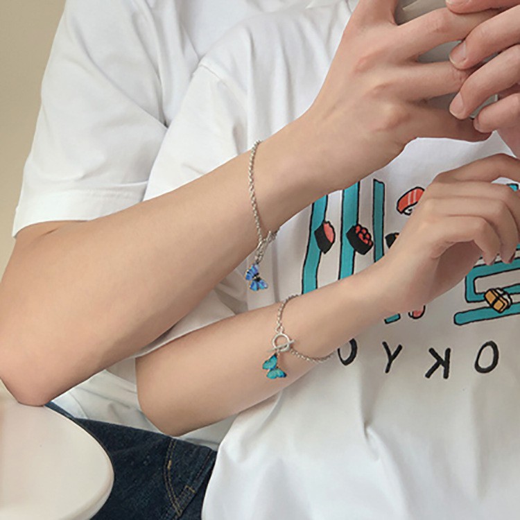 Vòng Tay Kim Loại Hình Bướm Phong Cách Thời Trang Cho Cặp Đôi