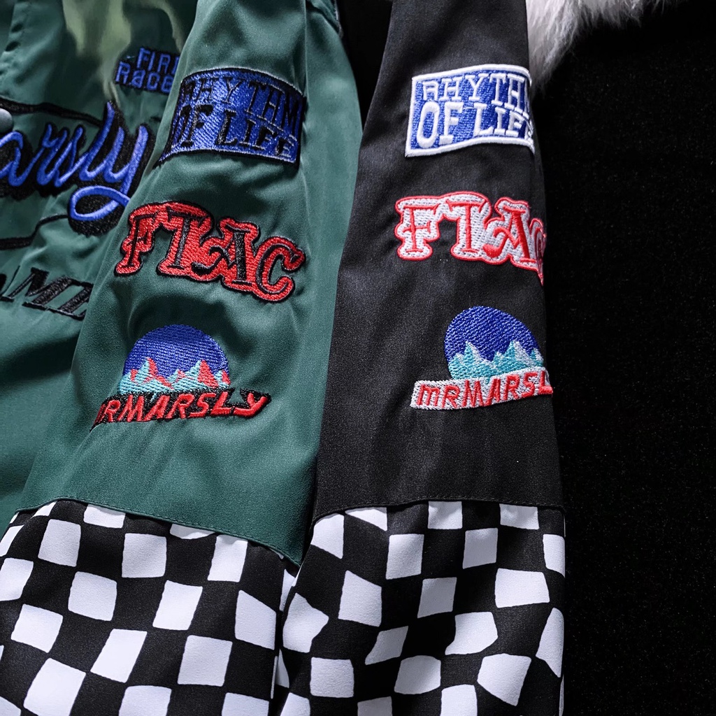 Áo Khoác Bóng Chày Dáng Rộng Thêu Họa Tiết Độc Đáo Thời Trang Xuân Thu Cá Tính Cho Nam