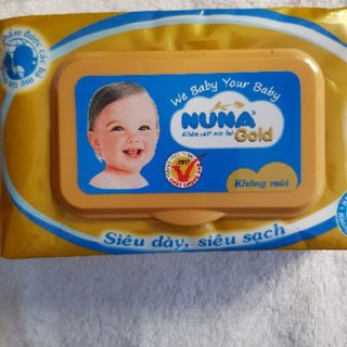 Khăn ướt em bé NuNa Gold, không mùi (80 tờ)