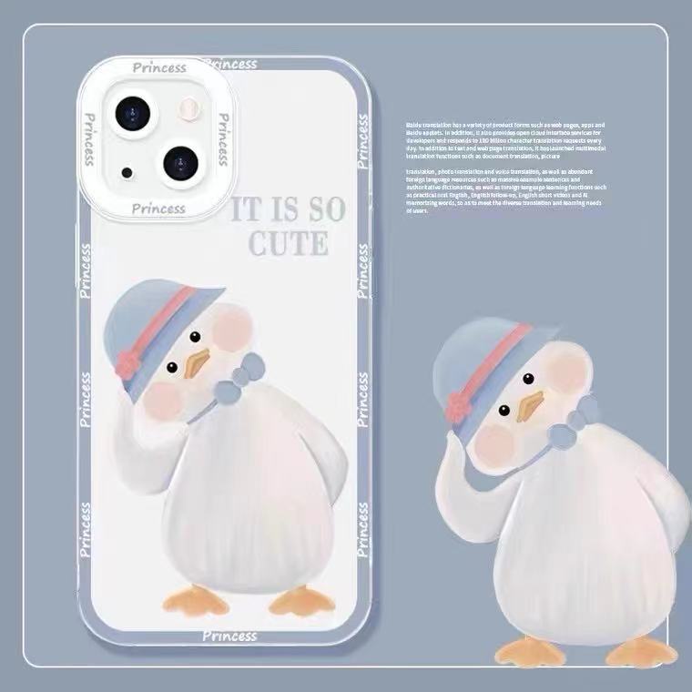 Ốp Điện Thoại Nhựa Cứng In Hình Vịt May Mắn Thời Trang Cho IPhone 13 Pro Max / 12 / 11 / XS / XR / X / 8 / 7 / 6 / 6s / Plus