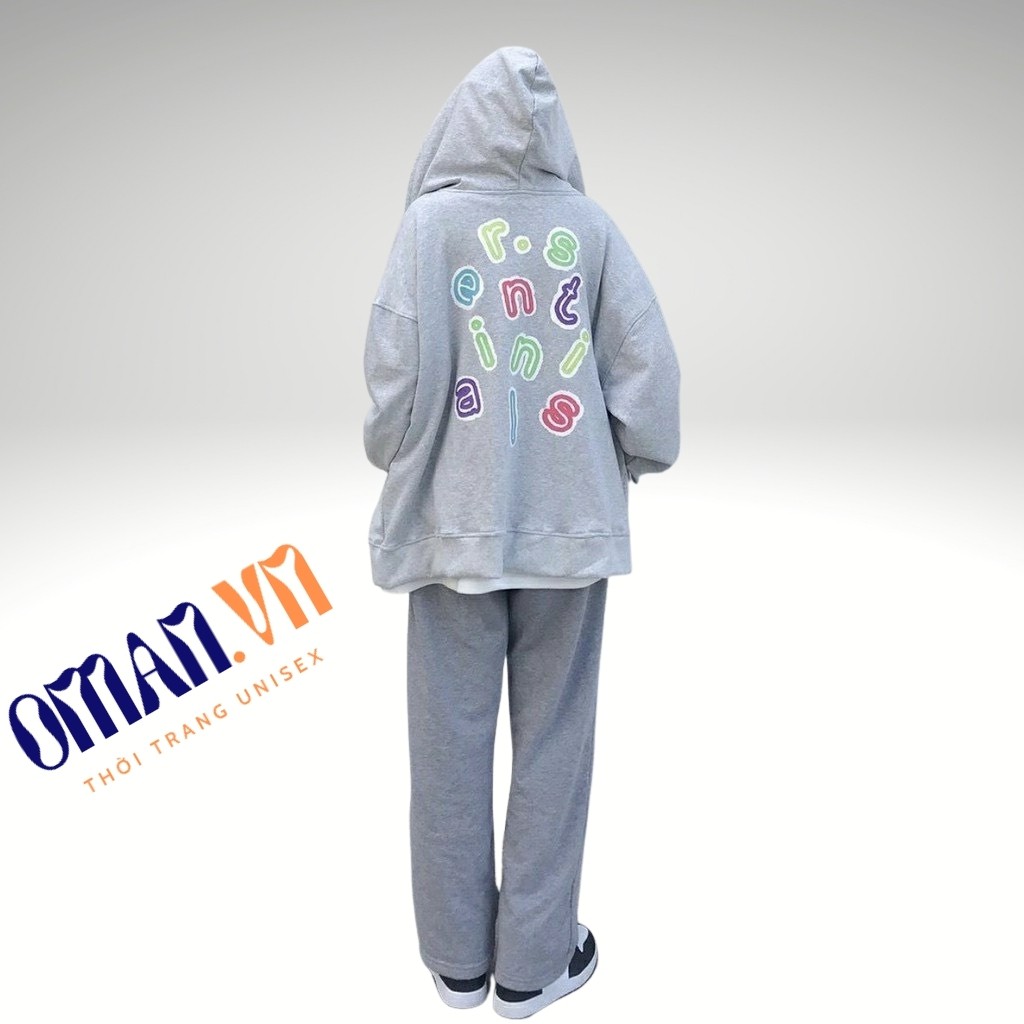 Áo khoác nỉ Hoodie Dây Kéo SENTI Ulzzang form rộng Unisex bông 2 lớp trẻ trung Oman