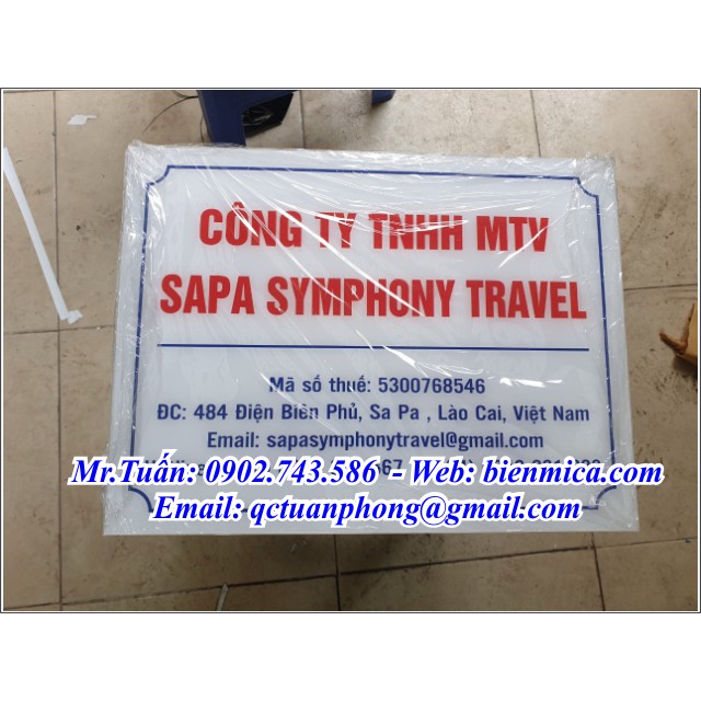 Biển Công Ty Mica - KT 30x40cm - In Logo theo yêu cầu