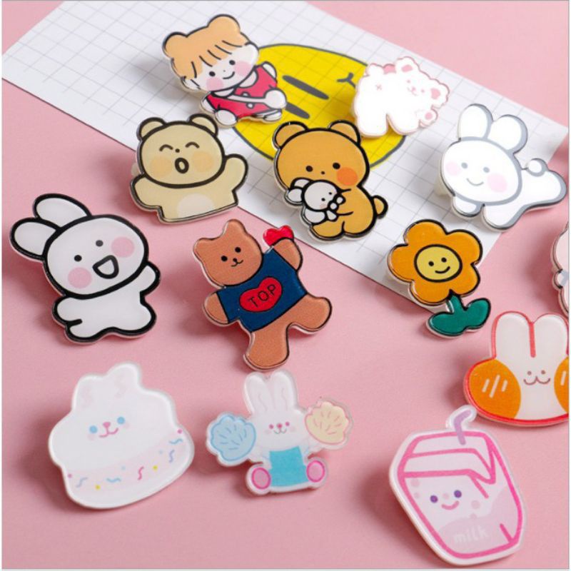 1 gim gài sticker gài áo balo thời trang Ulzzang