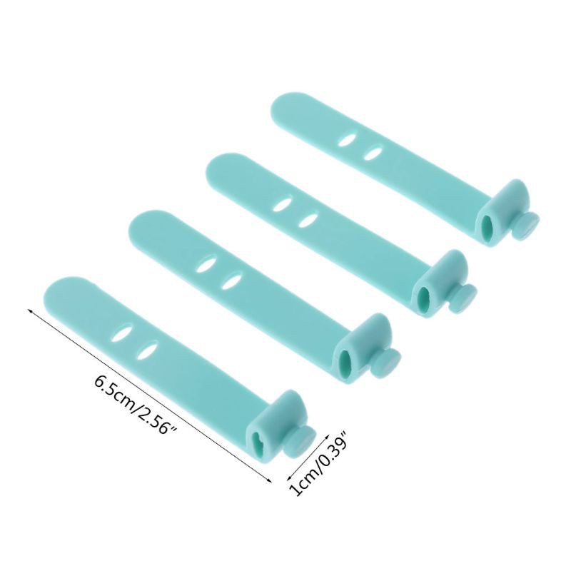Bộ 4 Dây Quấn Tai Nghe / Dây Cáp Bằng Silicon Mềm Tiện Dụng