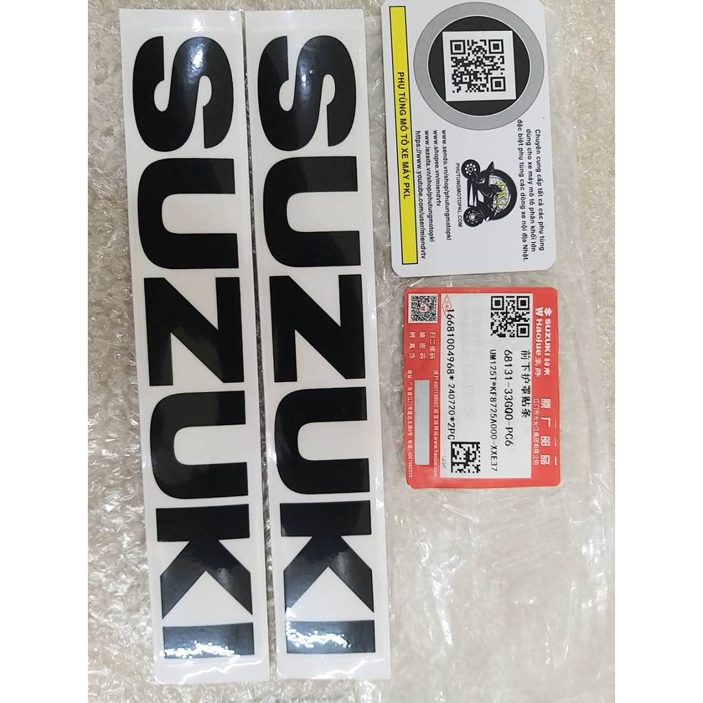 Tem dán bình xăng lớn Suzuki EN150 EN125-2F / 3F / 3E EN150-A 1 cặp Hàng chính hãng SUZUKI