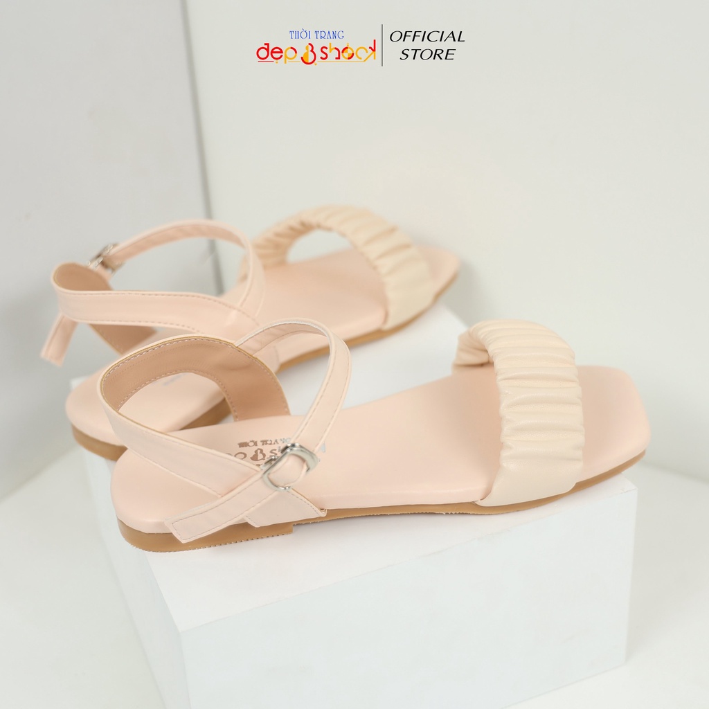 Sandal quai ngang bèo nhún đế bệt cao cấp có Big Size 42 43 thời trang Depvashock