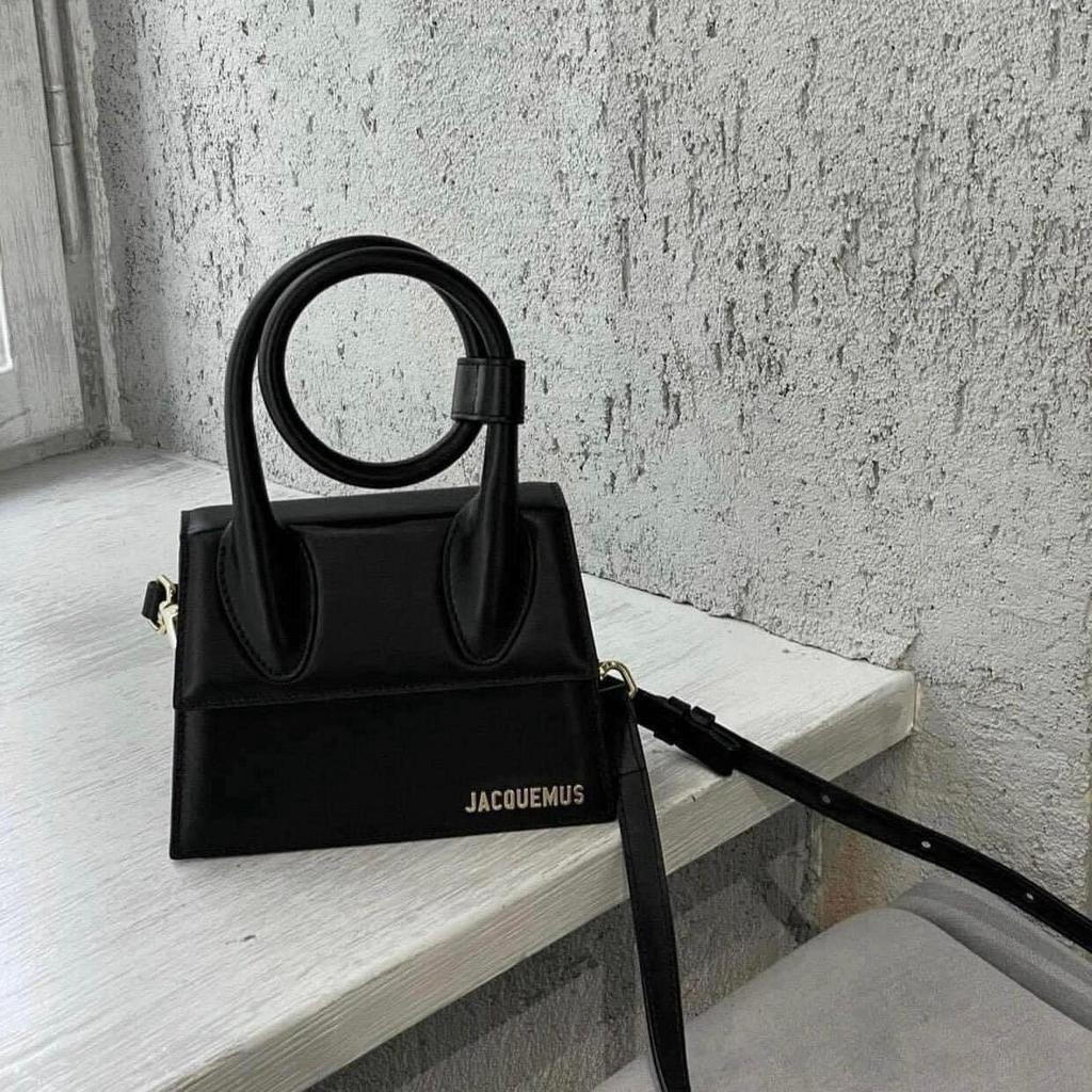 Túi xách mini J.AC.quemus quai xoăn da trơn dư xịn hàng chuẩn size 20