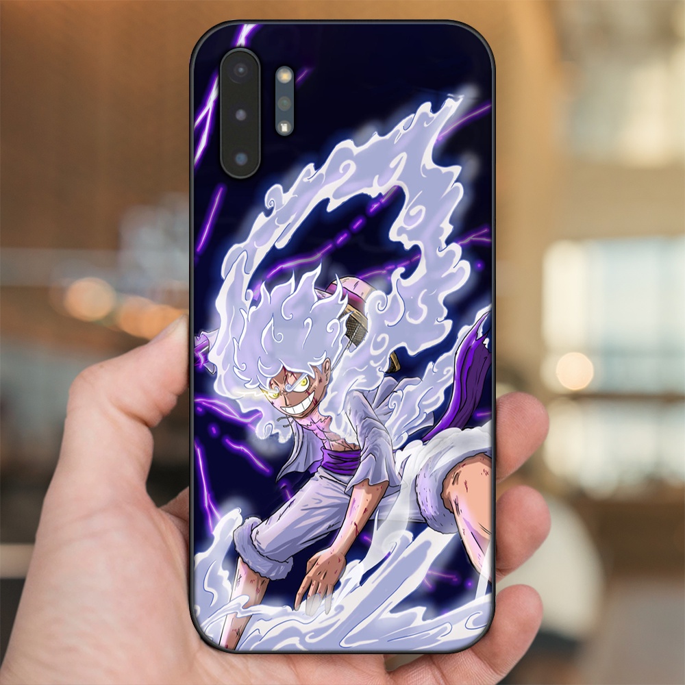 Ốp lưng Samsung Note 10 Plus viền đen in hình Luffy One Piece