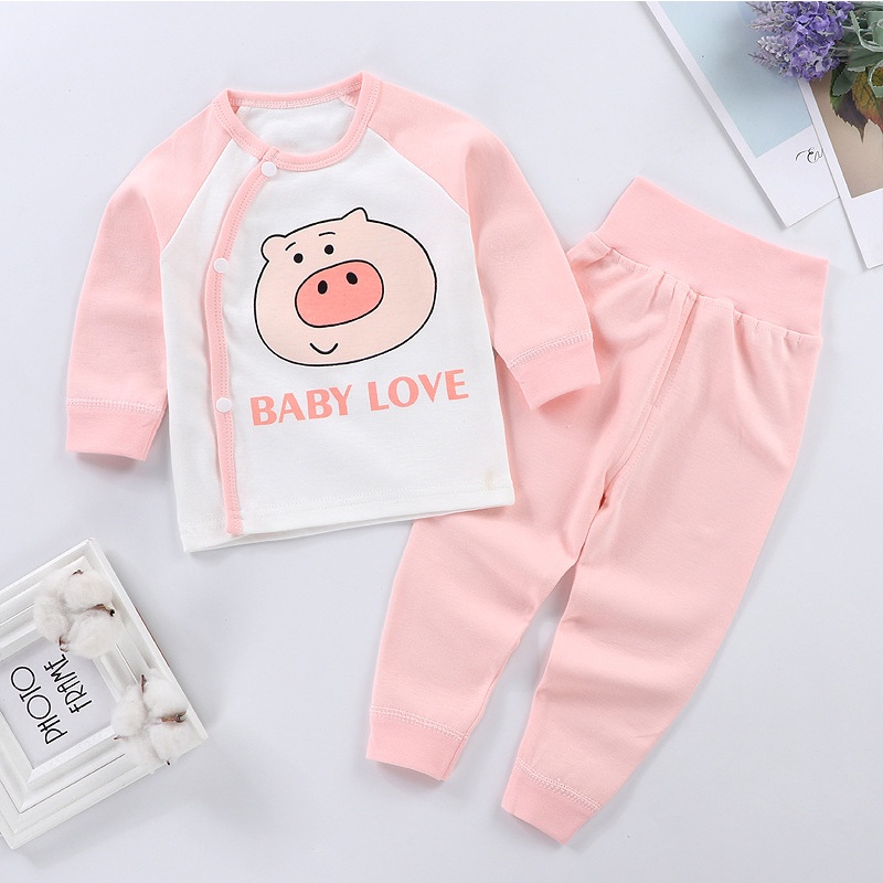 Bộ đồ dài tay cho bé trai bé gái sơ sinh 100% cotton nguyên chất hàng xuất khẩu cao cấp _ B57