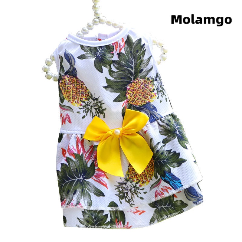 Đầm Họa Tiết Quả Dứa Phong Cách Hawaii Dành Cho Thú Cưng