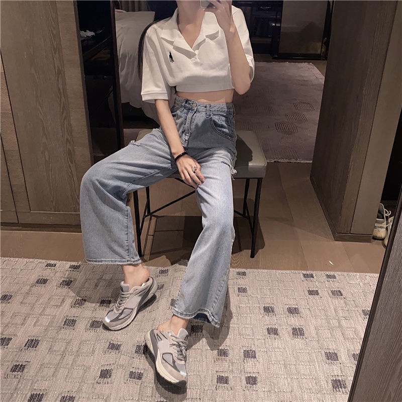 Áo Thun Croptop Cổ Polo Ngắn Tay Thêu Họa Tiết Thời Trang Mùa Hè Hàn Quốc Dành Cho Nữ 2021 | BigBuy360 - bigbuy360.vn