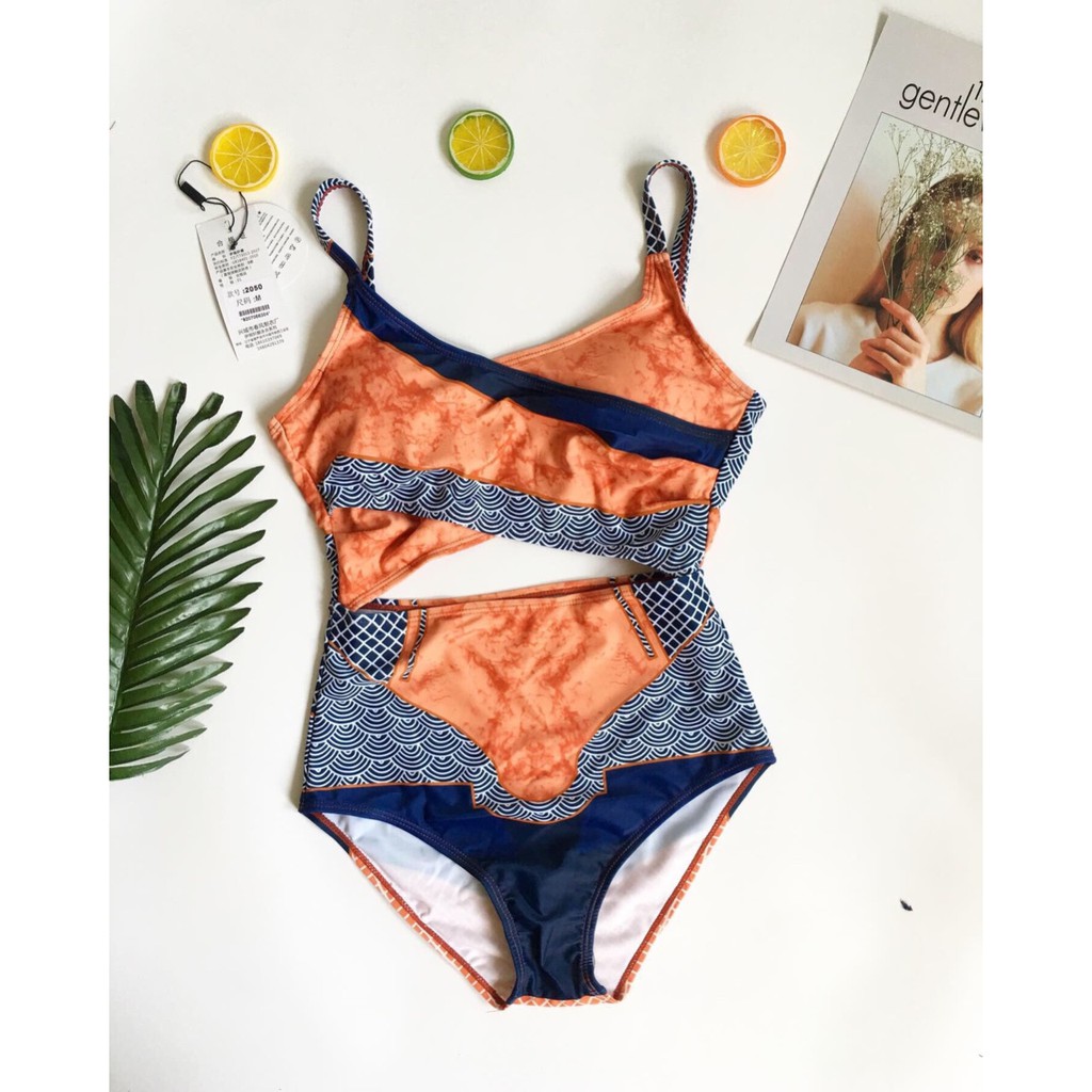 Bikini đắp chéo thổ cẩm vintage big size ( 2 màu)