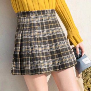 Chân váy dạ kẻ có quần lót trong cực ấm
