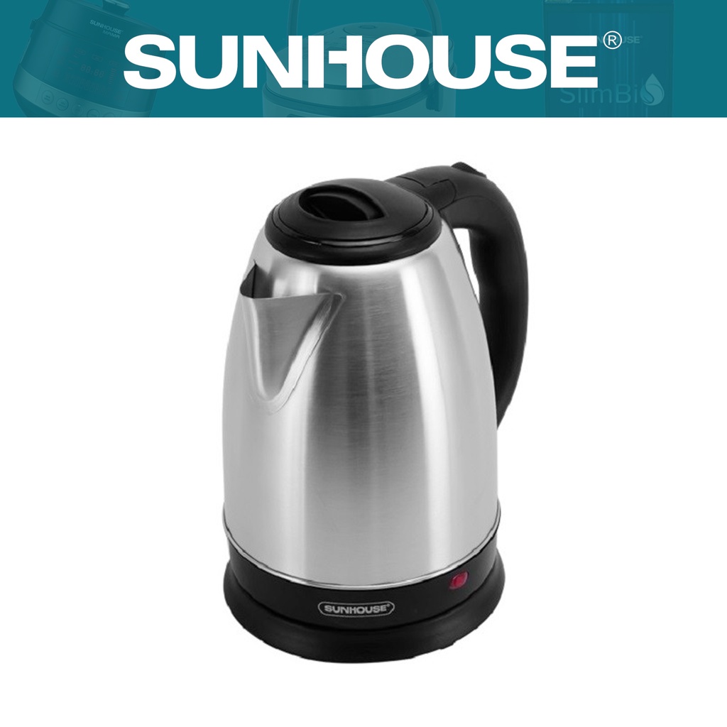 Ấm Siêu Tốc Inox 1.8L SUNHOUSE SHD1182 - Ấm Siêu Tốc SunHouse Chính Hãng - An toàn - BH 12T