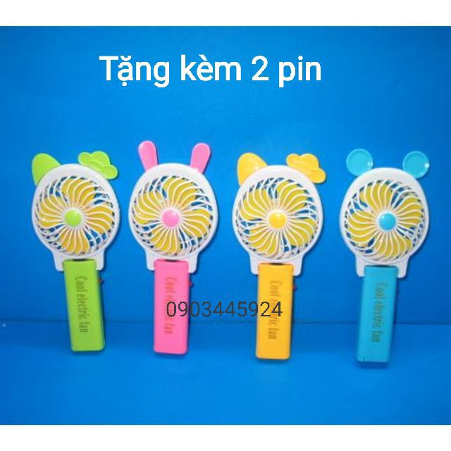 Quạt mini hình thú cầm tay tiện dụng kèm pin