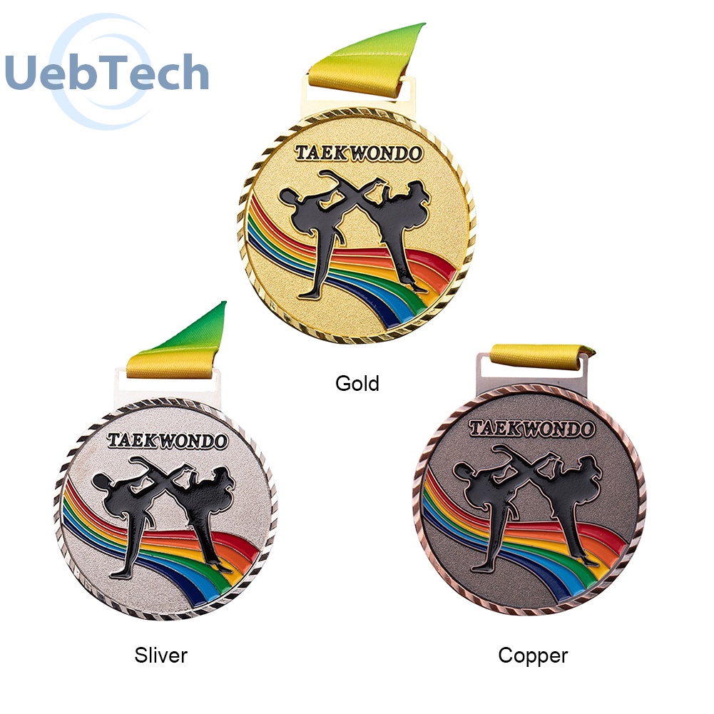 Huy chương đồng vàng bạc giải thưởng Taekwondo trò chơi thể thao