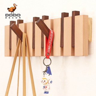 Móc treo quần áo gỗ decor gắn tường phong cách hiện đại - móc gỗ treo tường thông minh sole độc lạ - 8 nhánh