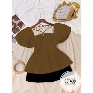 Set bộ áo peplum và váy bigsize