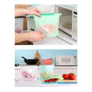 Túi Zip Silicon Thực Phẩm Tái Sử Dụng Thân Thiện Với Môi Trường - 1000ml/1500ml - Nhiều Màu