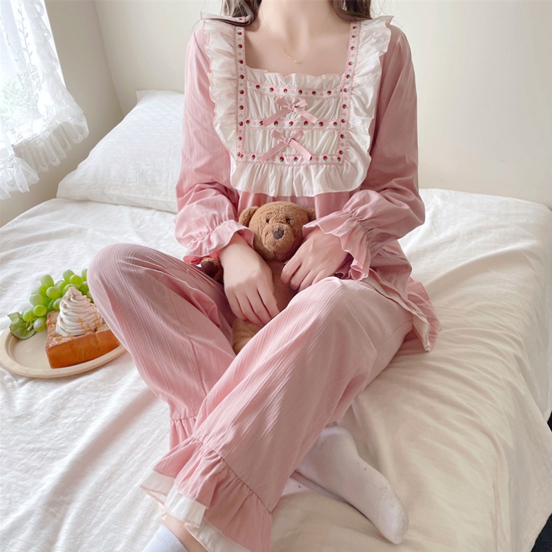 (SẴN) Set bộ nữ hồng tiểu thư phối Bèo quảng châu