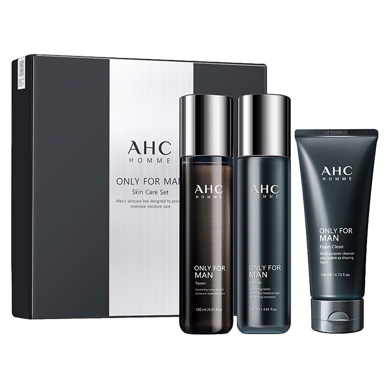Bộ Ba Sản Phẩm Chăm Sóc Da Mặt Và Kem Dưỡng Da Ahc Dành Cho Nam