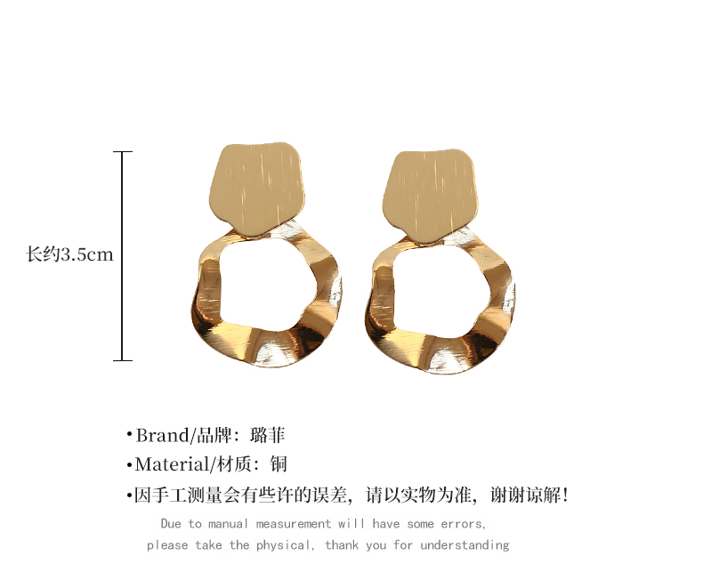 Khuyên tai kim loại phong cách Hàn Quốc retro thời trang