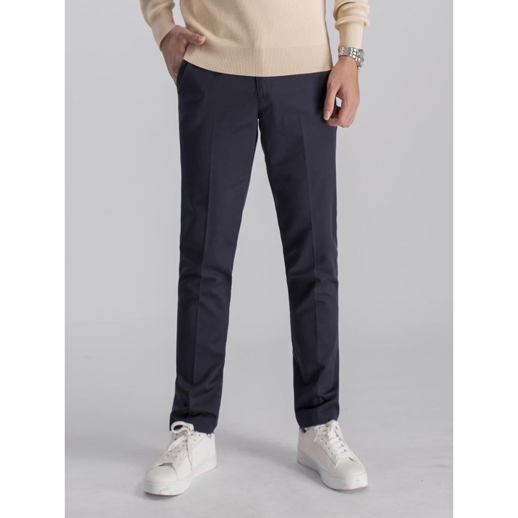 Quần Kaki Nam Aristino AKKR01 Màu Xanh Tím Than 24 Dáng Regular Fit Vải Cotton