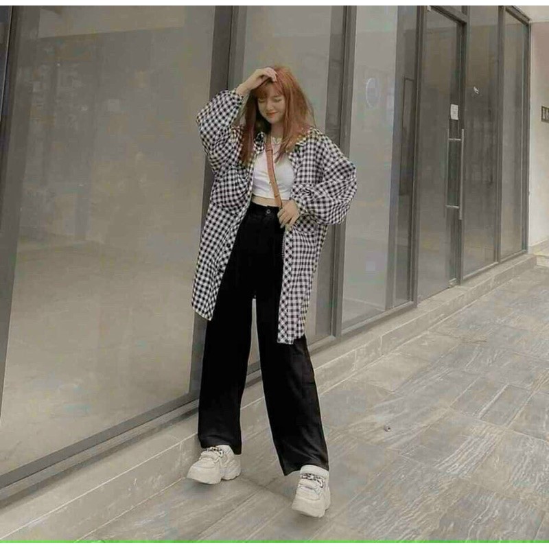 Quần ống rộng lưng cao chất tuyết mưa, quần cullotes ống rộng dài chuẩn shop - G0N | BigBuy360 - bigbuy360.vn