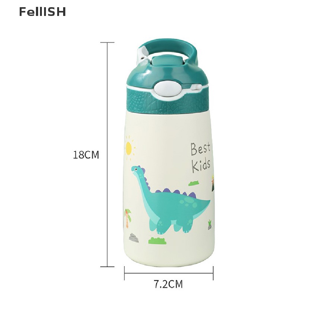 Bình Nước Giữ Nhiệt Bằng Thép Không Gỉ Có Nắp Hình Khủng Long Dành Cho Trẻ Em 439br