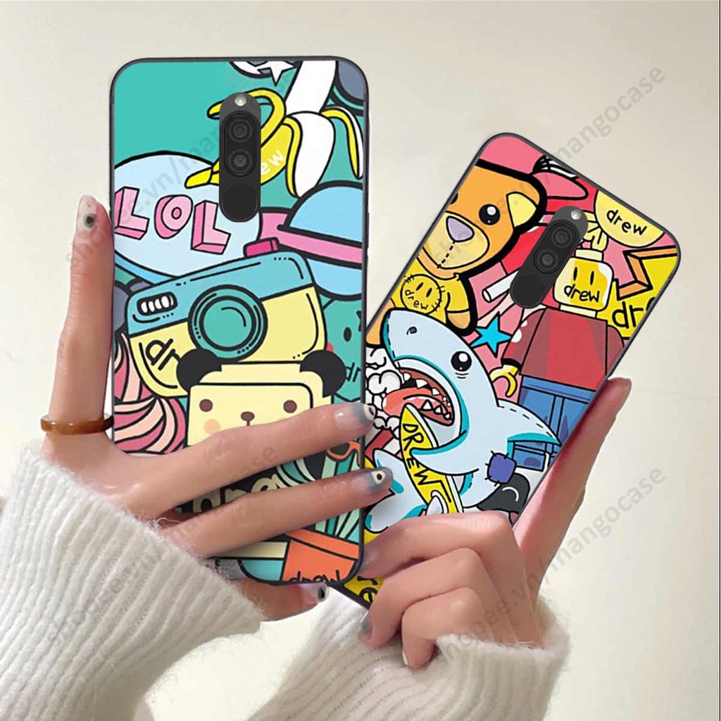 Ốp lưng điện thoại Xiaomi Redmi 8 drew, kaws, bape cao cấp, vỏ ốp rẻ đẹp