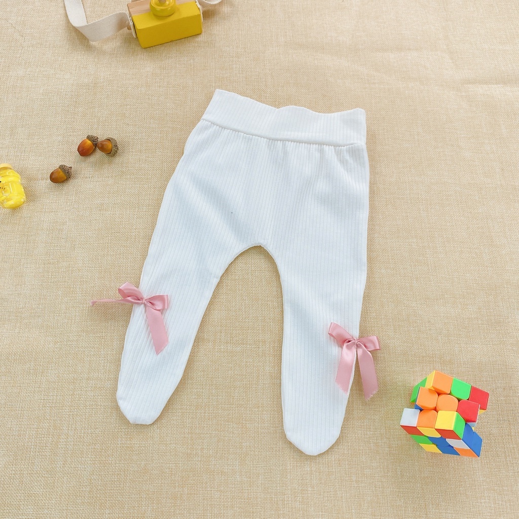 Quần tất trắng đính nơ hoặc trơn cho bé gái 0 - 12 tháng tuổi MINTSCLOSET Mint's Closet - QR8610 - QR8614 - Q167