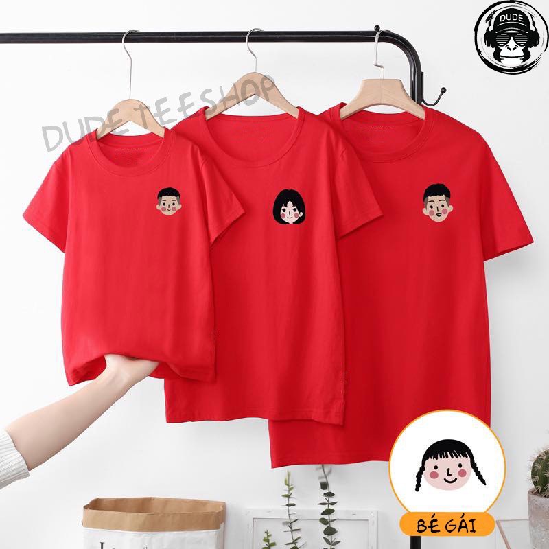 Áo Thun Gia Đình 4 Người Logo Cả Nhà Đáng Yêu