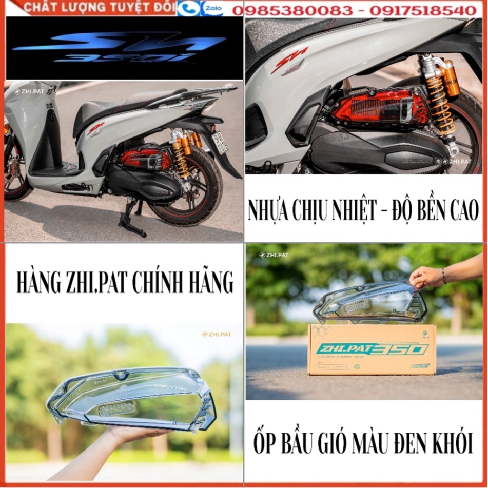 Ốp Bầu Gió (Ốp Pô E) Màu Đen Khói Và Trắng Trong Suốt, Hàng Chính Hãng Zhi.Pat Cho Honda SH 350i Ảnh thật Sp