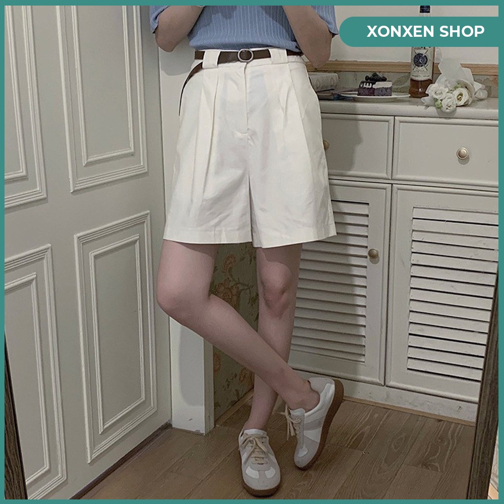 Quần short nữ quần đùi kaki chất vải kaki mềm tặng kèm nịt xinh xắn XONXEN SHOP HUẾ size S M mã 908