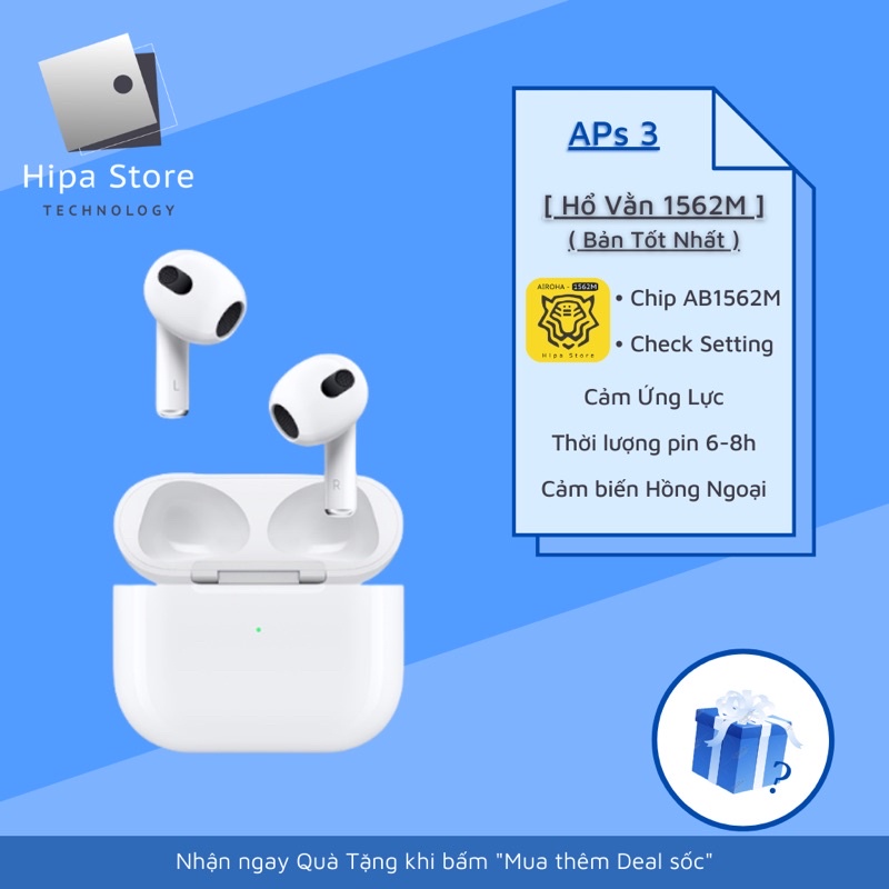 Tai Nghe Bluetooth Hổ Vằn Air 3 Bản Mới 2022 | Pin 8H | Hipa Store