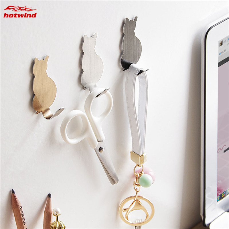 Móc Treo Đồ Gắn Tường Hình Mèo Xinh Xắn