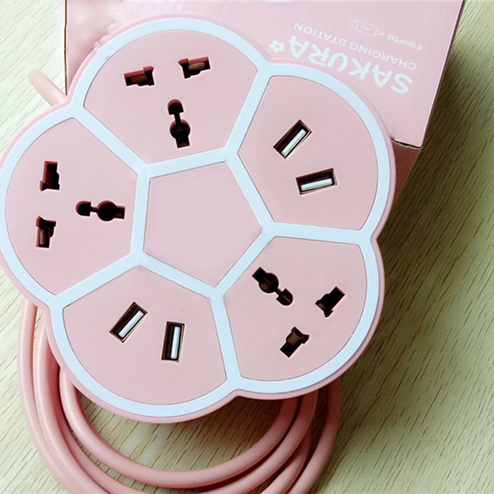 Phích cắm 2 chân - Ổ cắm điện usb - Ổ cắm chuyển đổi 2 , 3 chân đa năng chất liệu chống cháy abs