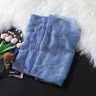 KH023 Khăn lụa thêu 3D Hoa hồng leo cao cấp