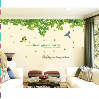Decal dán tường green leaves zooyoo