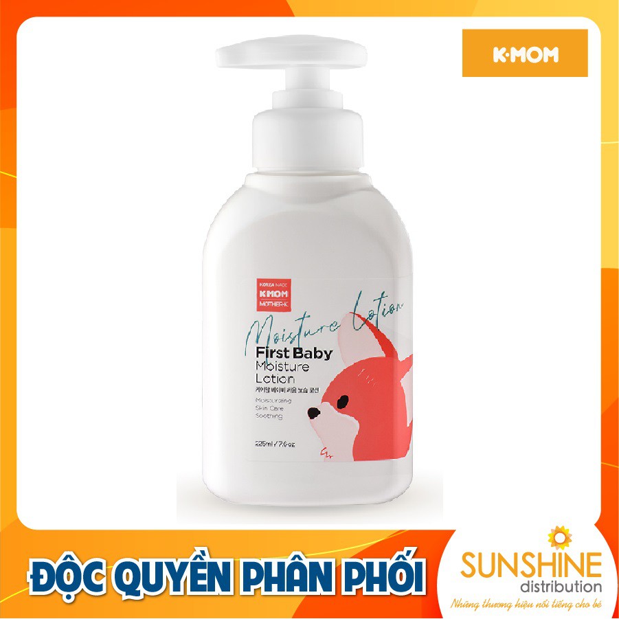 Sữa dưỡng ẩm trẻ sơ sinh K-Mom Jojoba hữu cơ dưỡng ẩm sâu làm mềm da không nhờn rít 225ml