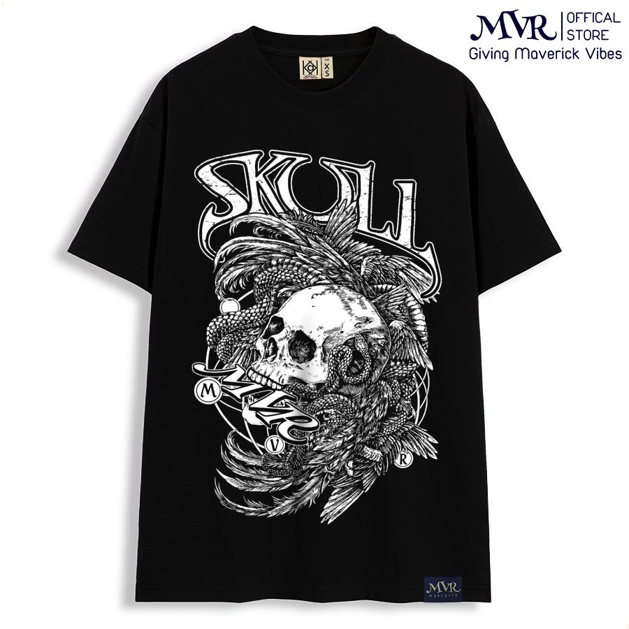 Ao thun unisex skull phong cách ngầu chất MVR size rộng tee Mỹ BB4108