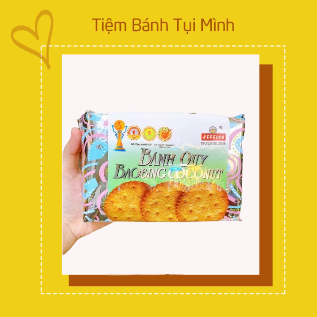 Bánh quy tròn phủ đường Coconut Baobing gói 180g ( bánh bạc )