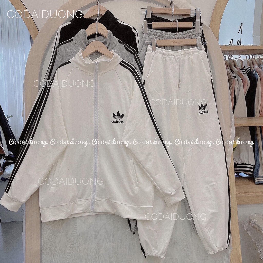 Set bộ thể thao unisex sẵn 3 màu viên tay Logo thêu Da.s_Có ảnh thật