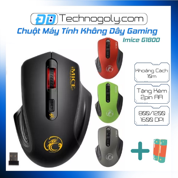 Chuột Máy Tính Không Dây Gaming imice g1800 Led Rgb Chuột Vi Tính Laptop Chuột Chơi Game - Mouse Văn Phòng - Giá Rẻ