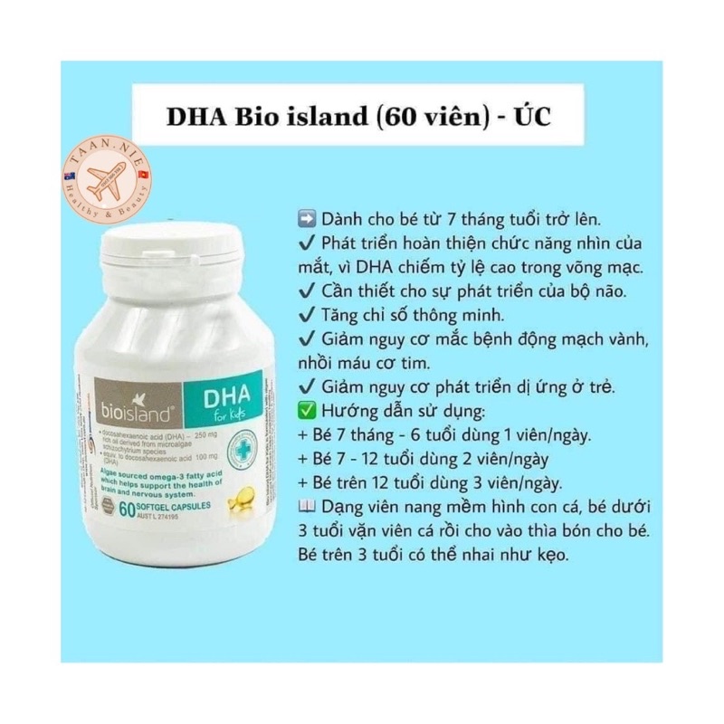 DHA Bioisland - Viên uống DHA For Kids 60v