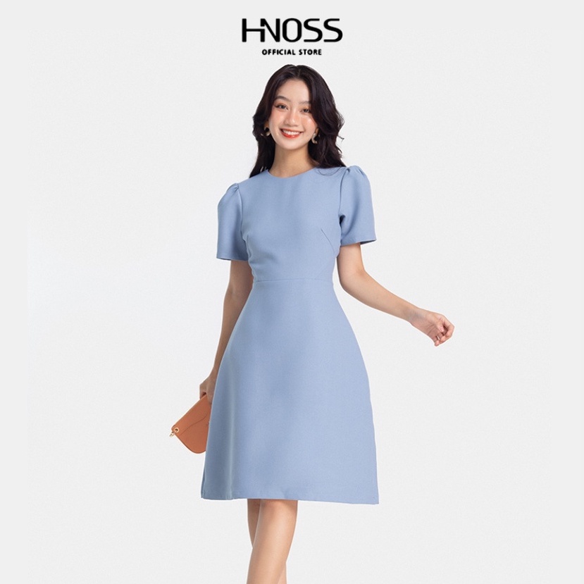 Đầm Nữ Dáng Lửng Thời Trang HNOSS Kiểu Tay Ngắn HNDLU030