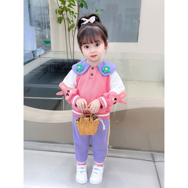 Set Đồ Thời Trang Xuân Thu 2022 Dễ Thương Cho Bé Gái